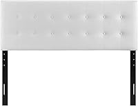 Vista 5 de Cabecero de cama individual, Modway Emily, tapizado en vinilo de color blanco, Tela, Blanco (White Vinyl)