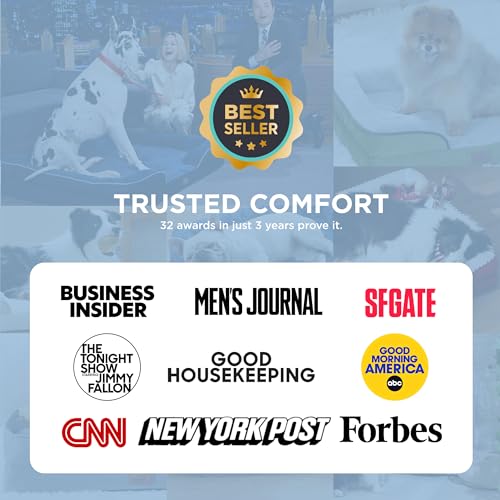 Image of Bedsure L Plus Cooling Dog Bed for Large Dogs - Orthopedic Dog Cat Cooling Bed Washable, Big Comfort Dogs Couch Sofa with Waterproof Removable Cover, Pet Bed with Nonskid Bottom, Cooling Grey, 38 inch