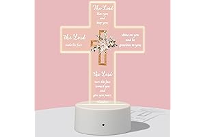 Baptism Cross Gifts for Baby Girls Acrylic Night Light