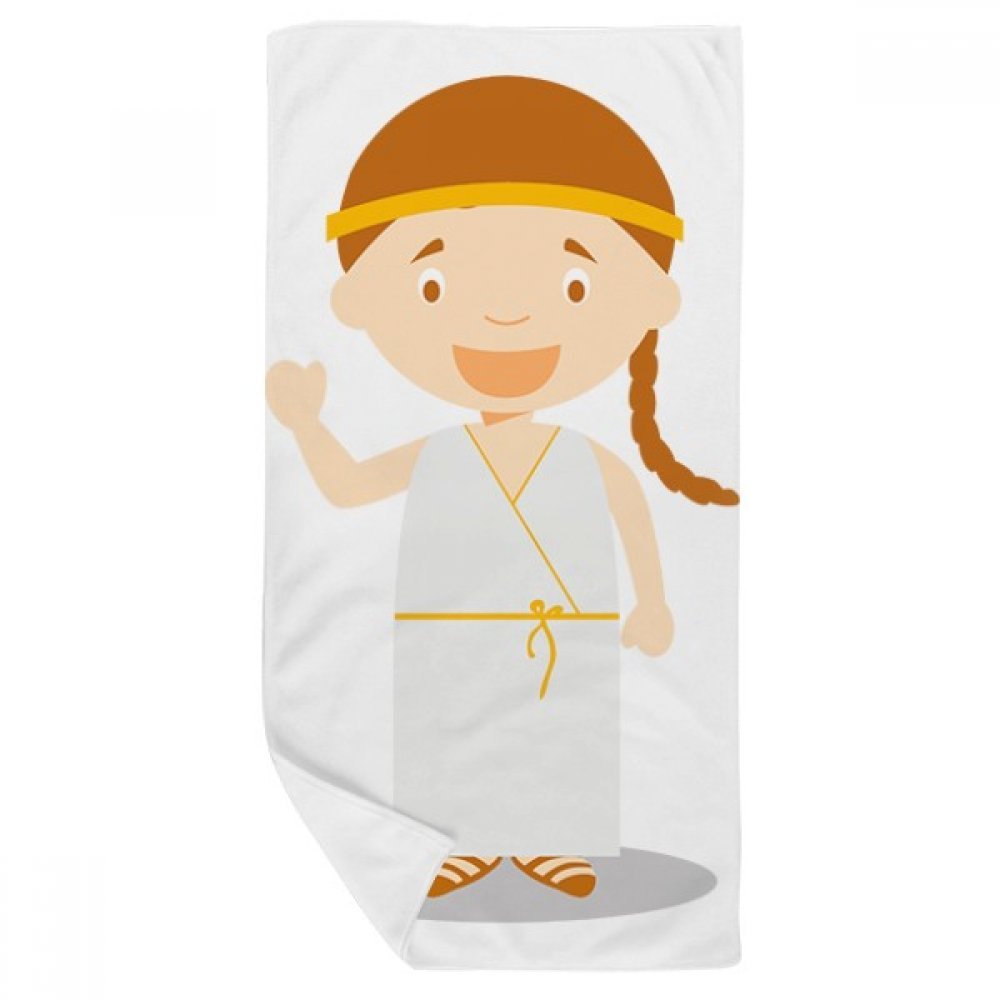 Serviette de bain douce qui absorbe vite motif Grèce pour peau sensible