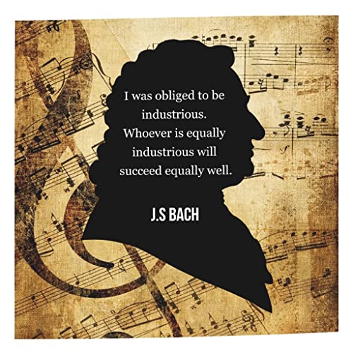 Affiche citation Bach motivation pour salon et bureau de musicien