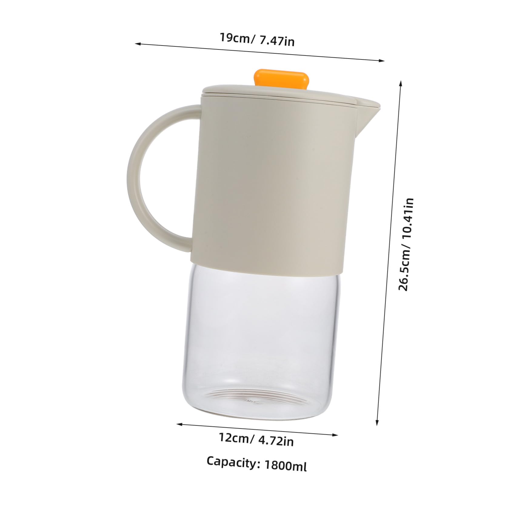 Cabilock Jarra de Agua Grande Capacidad con Asa para Bebidas Frías y Té Casa Contenedor Multiuso para Zumo y Agua Diseño Estable y Fácil de Usar