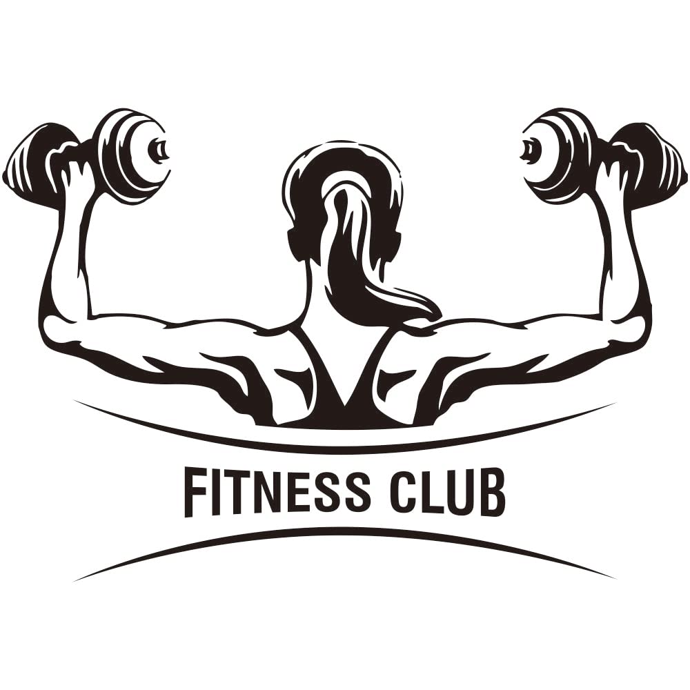 Fitness Wall Sticker for Gym or Home Workout Room – 16"x22" Removable PVC Decal Featuring Woman Lifting Weights, Motivational Fitness Decor, Easy to