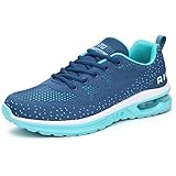 Running Shoes for Women Lightweight Air Cushion Tennis Shoes Fashion Sneakers Navy Teal, Size 8.5