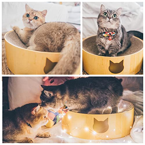 Necoichi Cozy Cat Scratcher Bowl, 100% Recycled Paper, Chemical-Free Materials (Bowl (Oak), Regular) #TOP5
