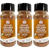 52USA Organic Ceylon Cinnamon Powder, 2 Ounce (Pack of 3), True Cinnamon Farmed in Sri Lanka, Non-GMO, Gluten-Free, Perfect for Baking, Cooking and Beverages