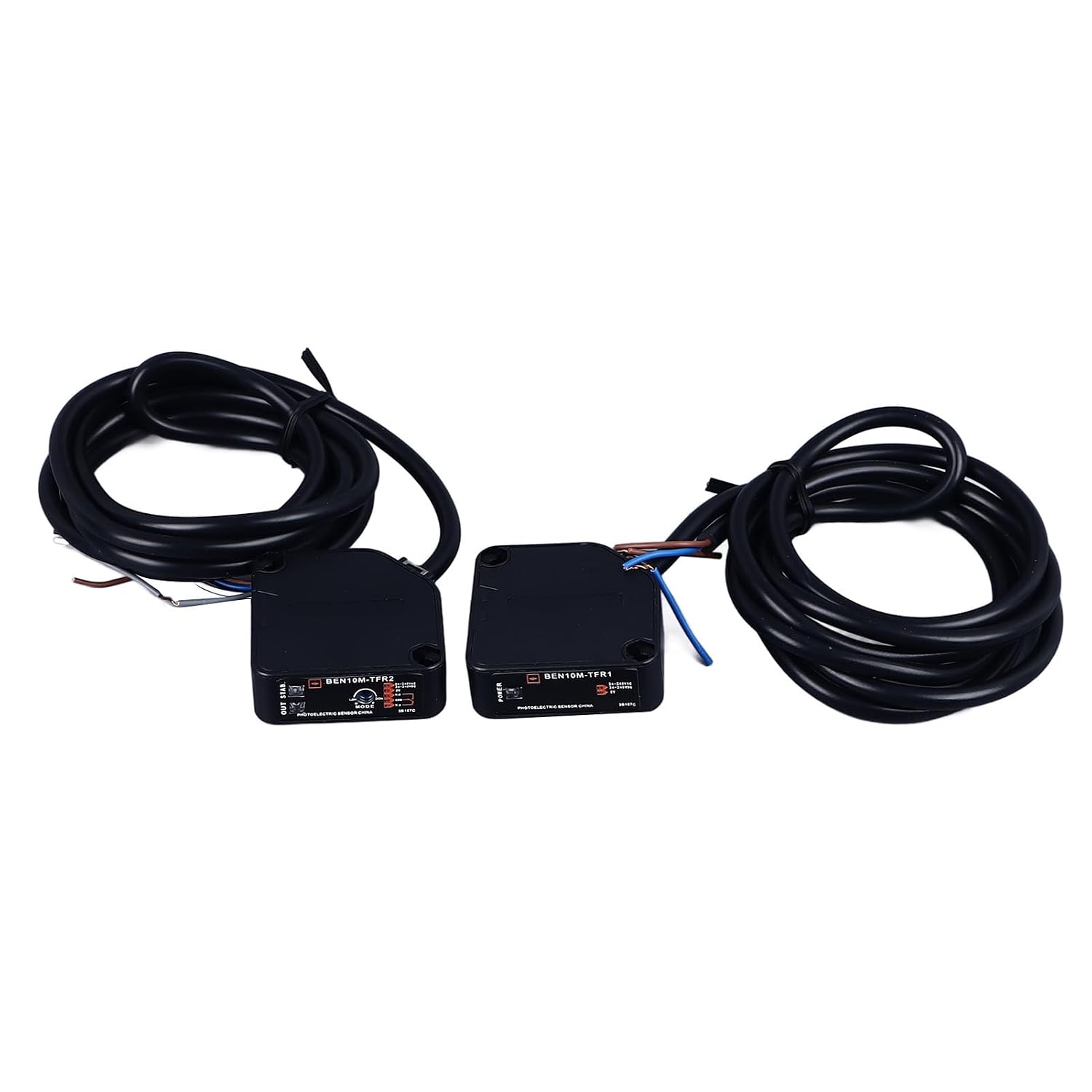 Photoelectric Sensor 10m Range Specular Reflection Photoelectric Control Switch 24-240V AC DC Photoelectric Switch with 1.8m Wire