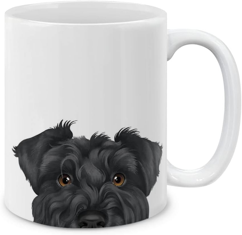 MUGBREW Black Miniature Schnauzer Dog Ceramic Coffee Mug Tea Cup, 11 OZ