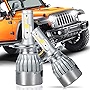 PLDDE 2pcs H4/9003/HB2 6000K Cool White 7200LM All-in-One LED COB Bulbs Conversion Kit For Headlights High Low Beam Driving Fog Light DC 12V/24V IP67 Waterproof Pack of 2 Driver+Passenger Replacement