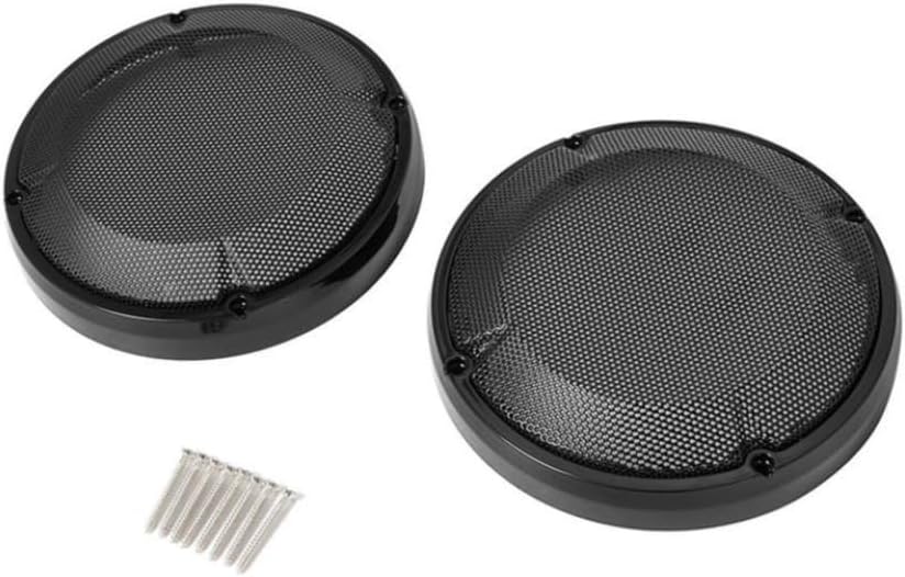 2PCS 6.5 Inch Saddlebag Lid Speaker Grill Cover Motorcycle Black Chrome Compatible with Automotive Motorcycle Parts Touring Street Road 2019 2020 1983 2019(Black)