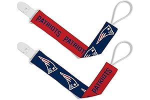 BabyFanatic Pacifier Clip 2-Pack - NFL New England Patriots