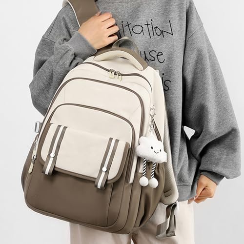 Sac à dos tendance grande capacité avec compartiments et nylon imperméable - 3