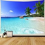 Ulticool - Wandteppich Tapestry Dekoration Wohnung - Strand Natur Meer Insel Palme - 200 x 150 cm groß - Wandtuch Wandbehänge - Accessoires für Schlafzimmer Wohnzimmer Kinderzimmer