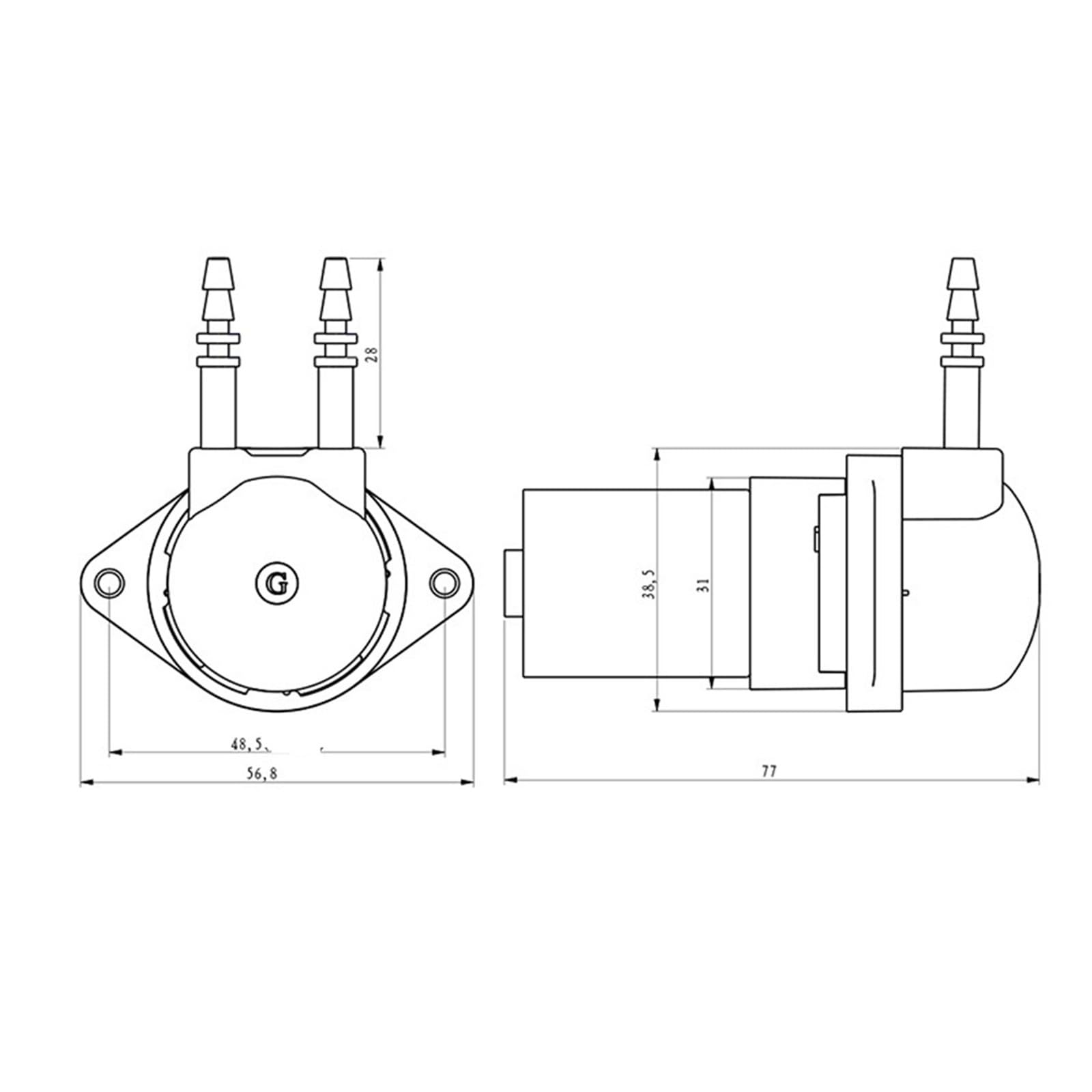 2 mini pompe peristaltiche, dosatrici, autoadescanti liquidi, tubo in silicone per acquario, serbatoio, laboratorio, analisi chimica (24 V, 1 x 3)