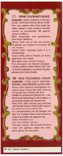 Crema Colorante para Cabello Henna Color Auburn 3 oz miniatura 3