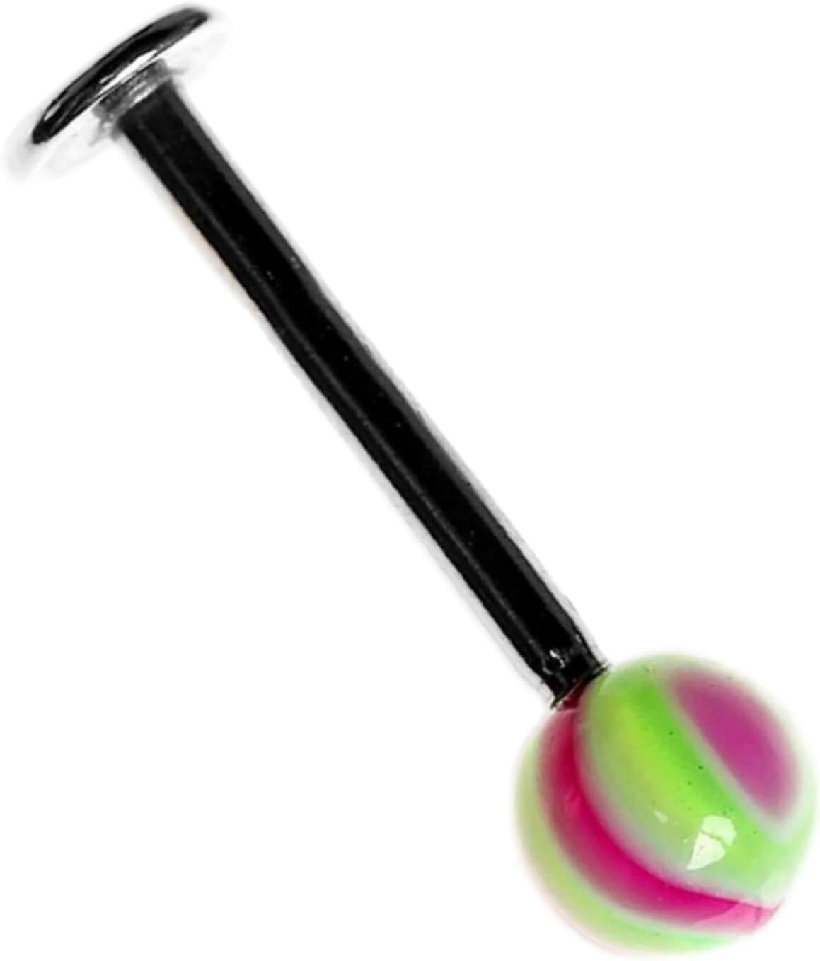 Labret Stud 316L Bioplast Piercing, Yeşil, 15mm