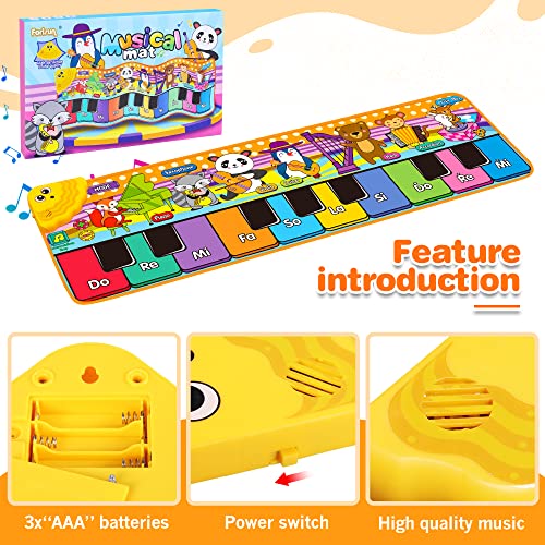 Kids Musical Piano Mats,42X13.6 Inch Soft Baby Early Education Portable Dance Music Piano Keyboard Carpet Musical Touch Play Game Toy Gifts For 1 2 3 4 5 Year Kids Toddlers Girls Boys #TOP3
