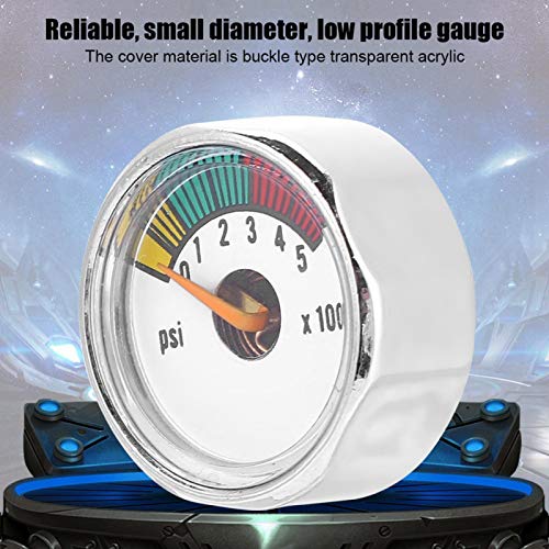 Heaveant Pressure Gauge, 3000psi/5000psi 1/8NPT Mini Gauge Manometer for Paintball PCP Air Rifle(5000psi 1/8NPT) - Image 4