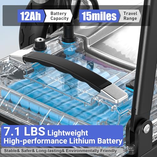 Image of 4 Wheels Mobility Scooters for Seniors,39LBS Light Frame&15 Miles Travel Range&350LBS Capacity&270W Brushless Motor Powered Wheelchair Folding Electric Scooter&Dust Cover&LED Lights&Auto Brake ELC-15