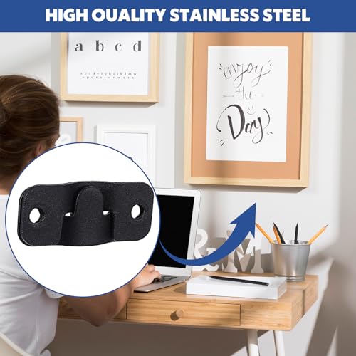 Image of Yuanchu Interlocking Flush Mount Bracket, 5 Pairs Picture Hanging Hooks with Screws Stainless Steel Heavy Duty Photo Frame Hook Furniture Connector Wall Mount Hardware(1.7x0.7in,1.7x0.7in)