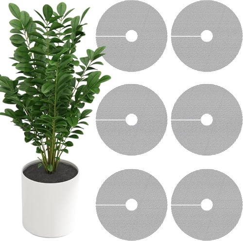 6 Stück 30CM Blumentopfgitter - Blumentopf Schutzgitter- Pflanzenschutz Katze- Pflanzenschutzgitter- Zuschnittfähig Blumentopf Abdeckung Schützt die Pflanzeerde vor Tieren und Kindern