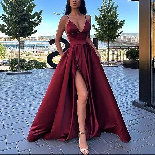 Robe de soirée halter au décolleté deep V plongeant et coupe slim fit ajustée - 4