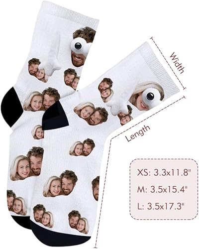 Miniatura 5 de Yopicks Calcetines personalizados tomados de la mano con foto, calcetines personalizados con manos, calcetines divertidos regalos para novio y