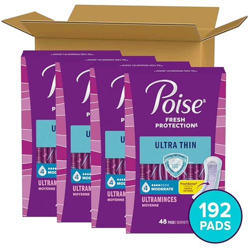 Image of Poise Ultra Thin Incontinence Pads for Women, 4 Drop, 192 ct