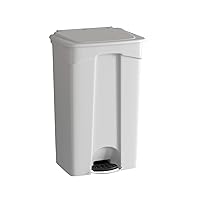 Vista 8 de Bote de basura rectangular beige de 72 cuartos de galón/18 galones, eliminación manos libres, cubo de basura con pedal de pie