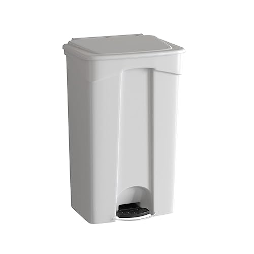 Miniatura 8 de Bote de basura rectangular beige de 72 cuartos de galón/18 galones, eliminación manos libres, cubo de basura con pedal de pie