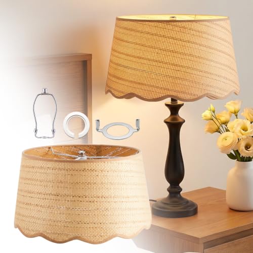 Boho Rattan Scalloped Lamp Shade