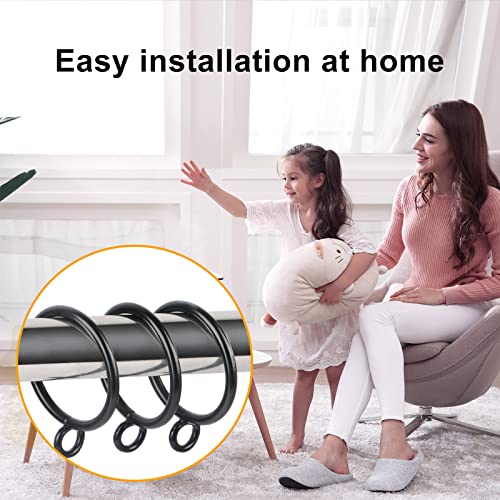 1.25-Inch Drapery Curtain Ring With Eyelet For Curtain Panels, Set Of 30 Pcs – Black Curtain Rings #TOP3