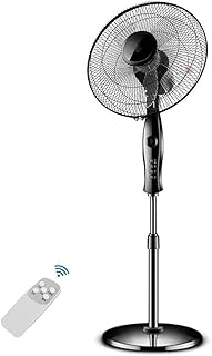 FSJD Ventilateur sur Pied/Ventilateurs sur Pied oscillants avec Ventilateur de Plancher sur Pied télécommandé, minuterie à 3 Modes et 3 Vitesses et 7 h, Noir