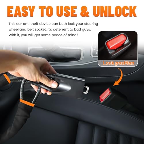 image for XGWZ DualGuard Car Steering Wheel & Seat Belt Lock - 17