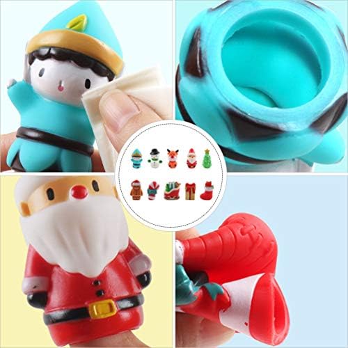 TOYANDONA 10Pcs Christmas Finger Puppets Set Santa Snowman Reindeer Finger Doll Kids Holiday Christmas Party Favors Christmas Goody Bag Fillers