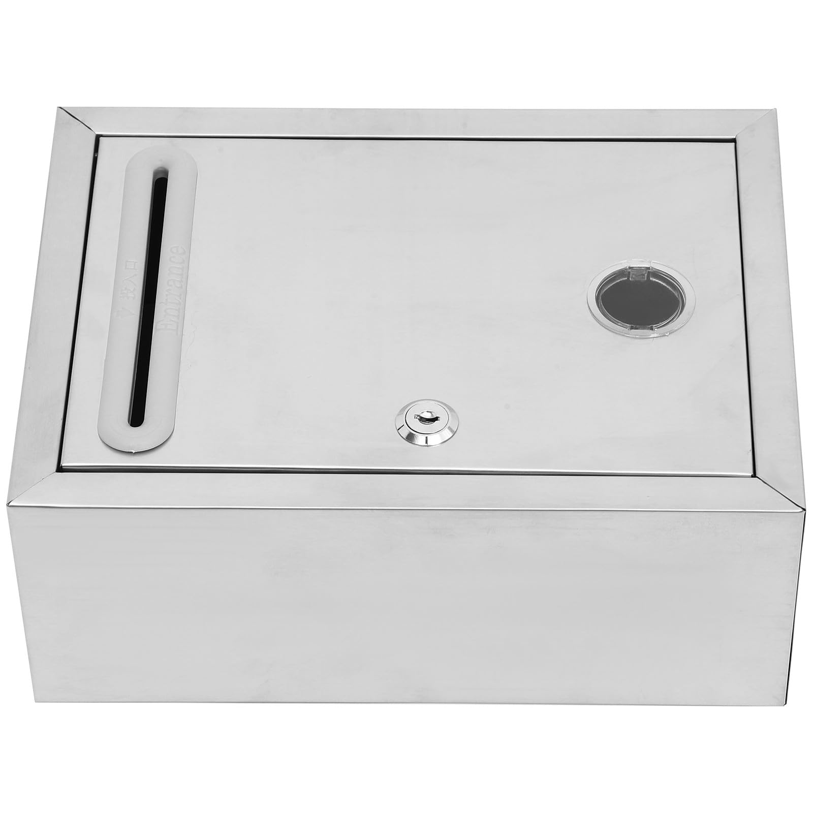 Boîte aux lettres murale en acier inoxydable avec serrure et fenêtre transparente