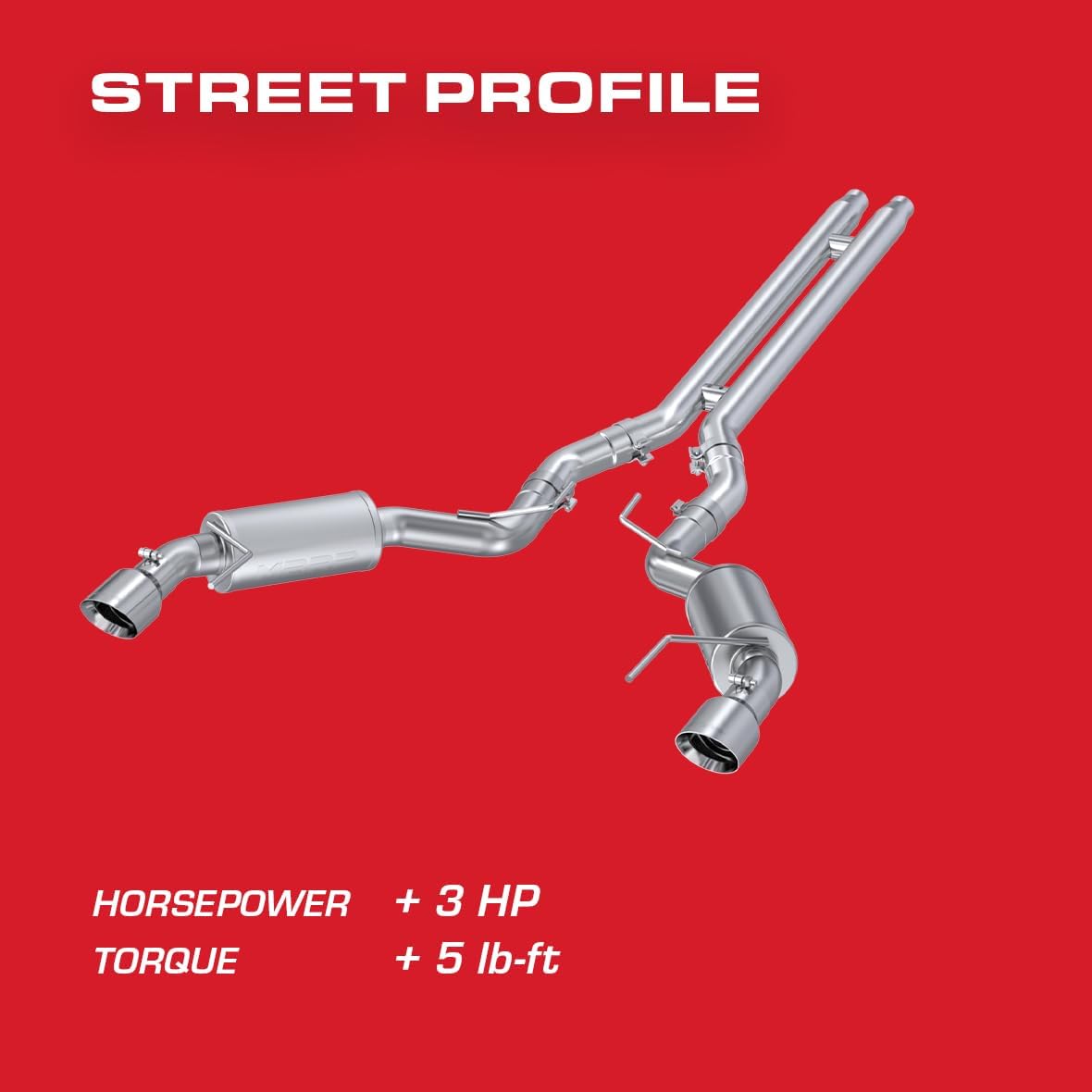 MBRP S7277409 3" Cat Back, Dual Split Rear, Street Version Exhaust System with 4.5" Tips (T409)