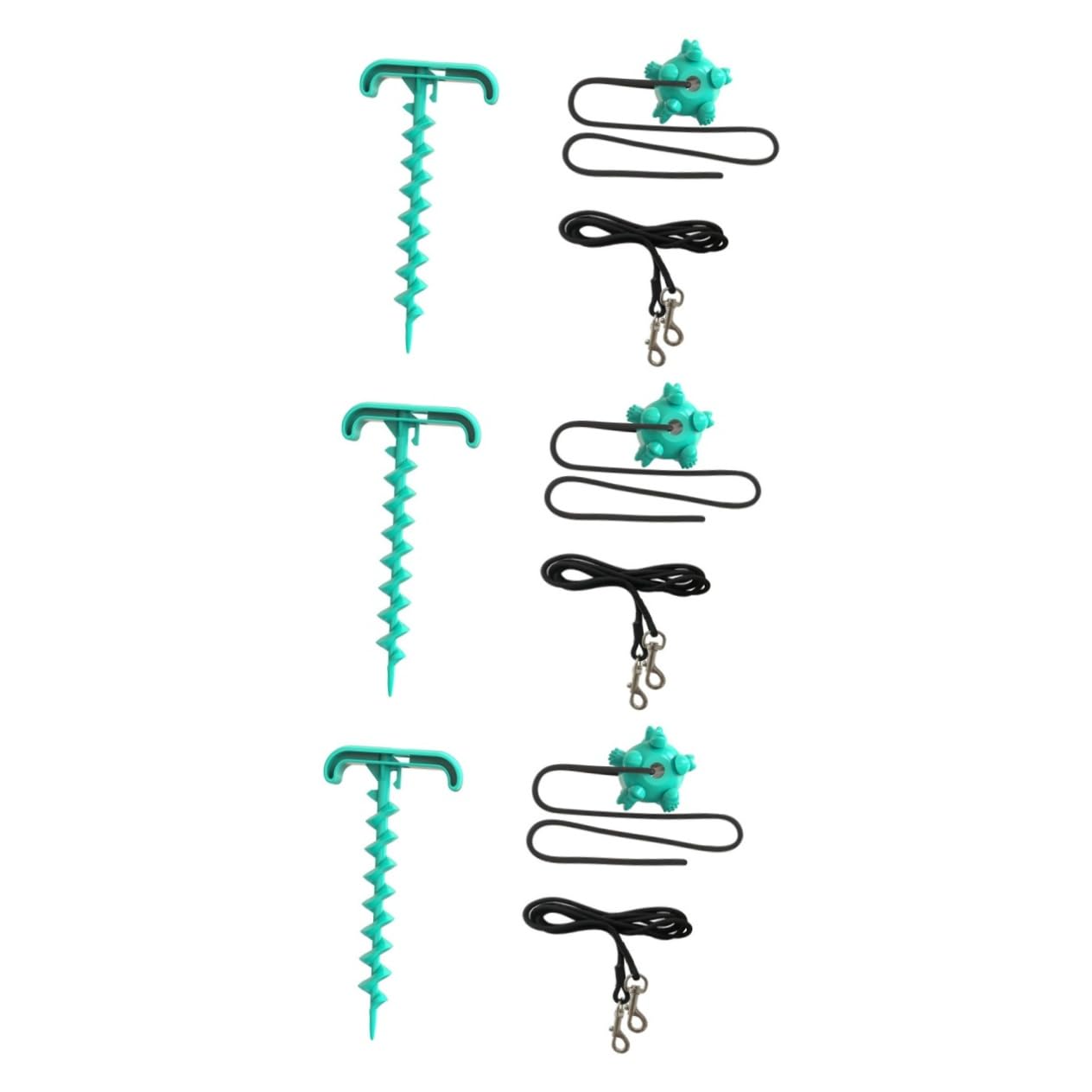 Kisangel Juego 3 Piezas Dog Leash Dog Toys Juguete para Acampar Corredor Perros para Juguetes Playa Juguetes para Perros pequeños Cable Amarre estaca para Perros Atar estaca
