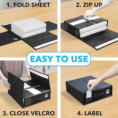 Organizador de sábanas plegable de lino para armarios y dormitorios 8