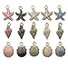 30pcs Mixed Colors Enamel Conch Starfish Sea Horse Charms Collection, Sea Shell Sea Star Metal Pendant Supplies Findings for Jewelry Making (HM156)