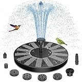 Fontaine Solaire Extérieure 1.5W Améliorée avec 6 Effets de Jet et 4 Tiges de Support, Fontaine Flottante pour Jardin, Étang, Bain d'oiseaux