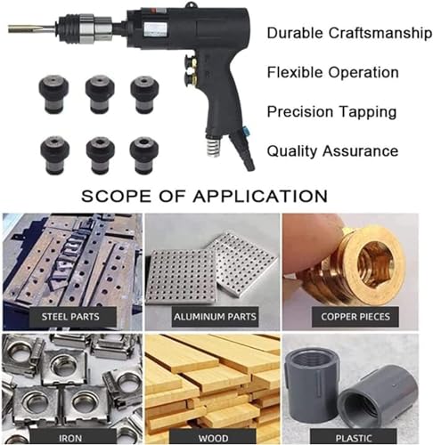 Maschiatrice pneumatica, Pistola manuale per maschiatura filettata in acciaio, ferro, rame, utensile portatile per M3-M12