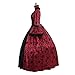 Medieval Queen Vitorian Dress Gothic Lace Bell Sleeve Ball Gown Renaissance Royal Fancy Masquerade Vampire Costume (Wine Red, M)