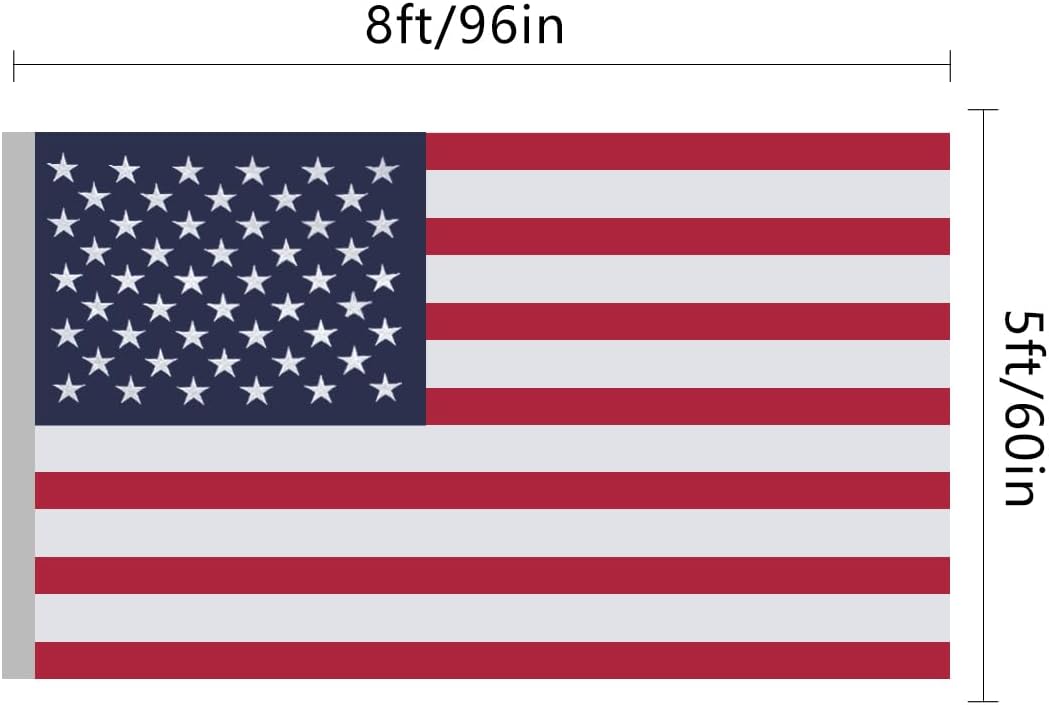American Flags for Outside 5x8, USA US Flag Heavy Duty Outdoor, Made of 210D Oxford Fabric, Embroidered Stars, Brass Grommets - Image 9