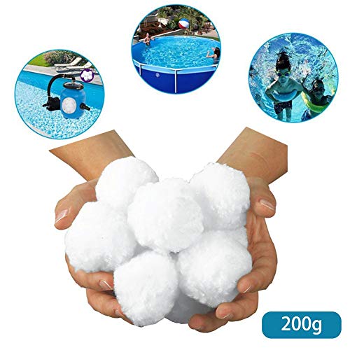 200g Pool Filter Balls Eco-Friendly Fiber Filter Media for Swimming Pool Sand Filters - Dedicated Fine Filter Fiber Ball Cleaning Equipment, White