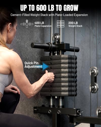 Image of Mikolo Folding Squat Rack, Wall Mounted Power Rack with Cable Crossover Machine & LAT Pull Down, Functional Trainer with 5 Adjustable Function Modes, Home Gym Package