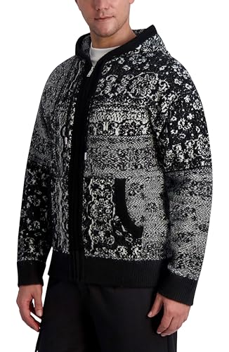 KARL LAGERFELD Men's Abstract Pattern Hooded Sweater3