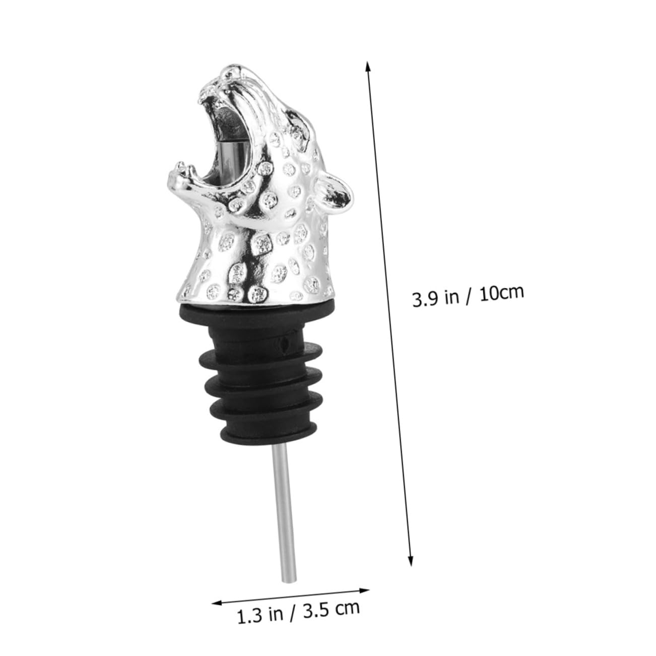 FUNOMOCYA 2pcs Alloy Leopard Head Wine Stopper Decanter Bottle Pourers for Alcohol