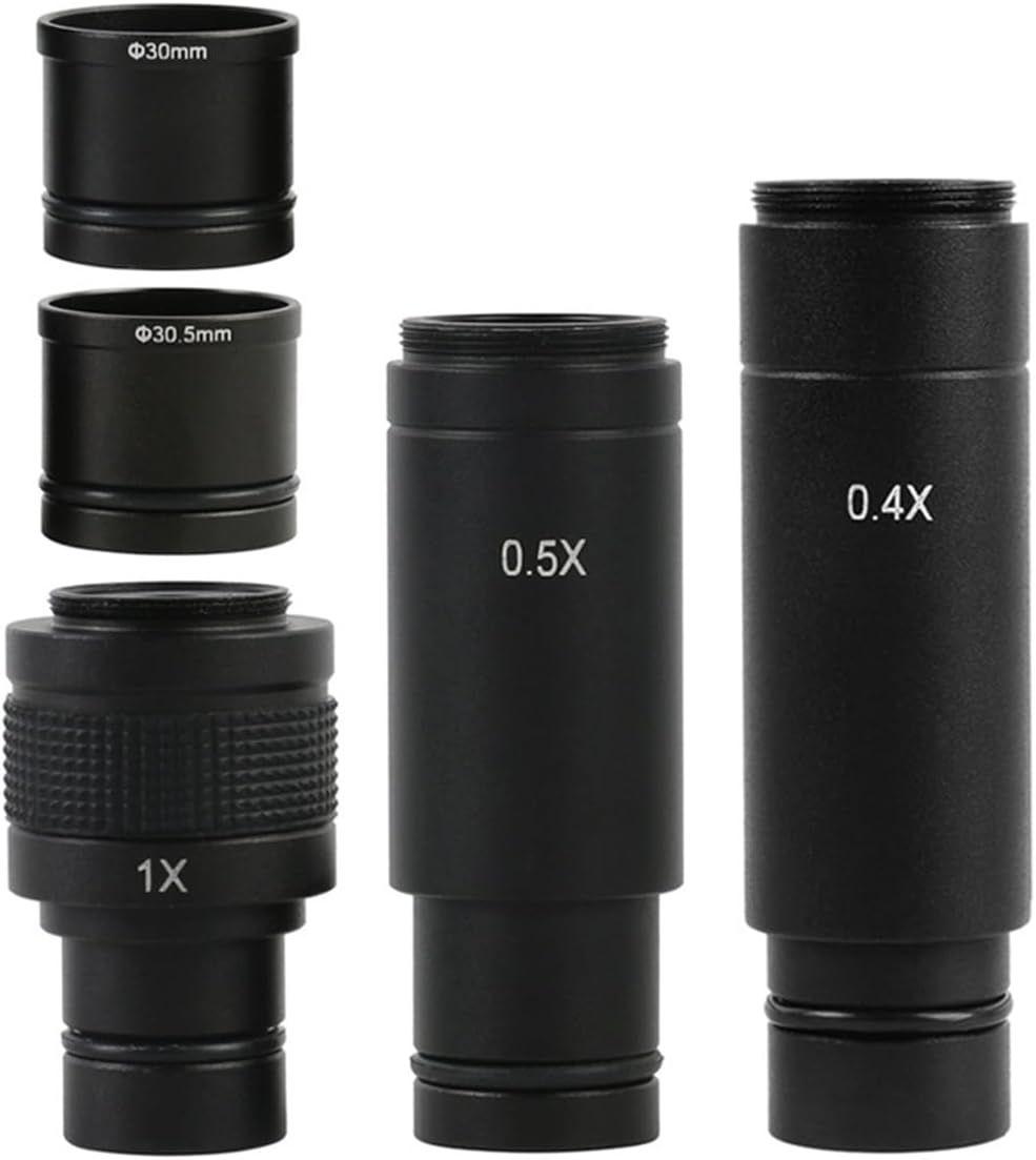 Microscope Kit 0.4X 0.5X 1X C-Mount Microscope Camera Adapter Lens 23.2mm 30mm 30.5mm Eyepiece Adapter Microscope Lens Adapters(04X)