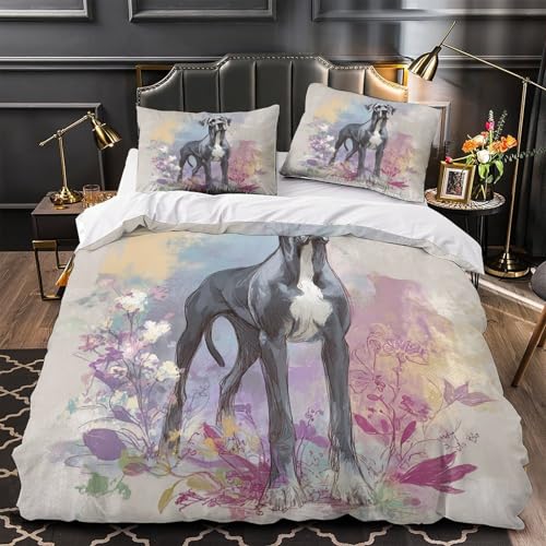 Linge de lit Great Dane en microfibre résistante et ultra douce pour lit simple - 2